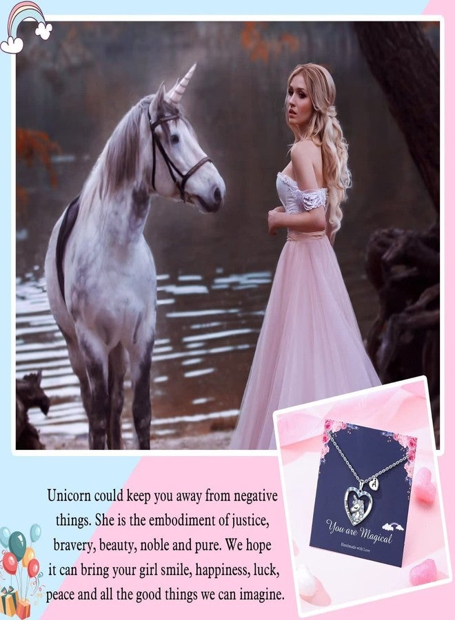 Hidepoo قلادة يونيكورن من هيديبو - قلادة فضية مرصعة بقلب من الزركونيا المكعبة - هدية مثالية لأعياد الميلاد - Image 5